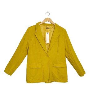 Paparazzi by Biz Women's Linen Blend Blazer in Marigold - Sz L - NWT